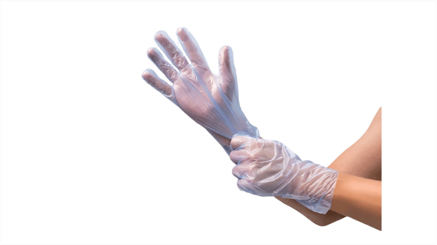 Ansell 31-103 Blue Powder-Free Plastic Disposable Gloves, Size XS-S, Food Safe, 2000Pairs per Pack