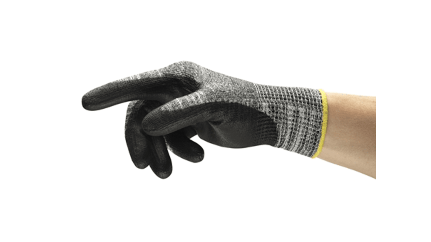 Guantes de trabajo de Nylon Gris Ansell serie EDGE 48-705, talla 5, con recubrimiento de Poliuretano, Aeronáutica,