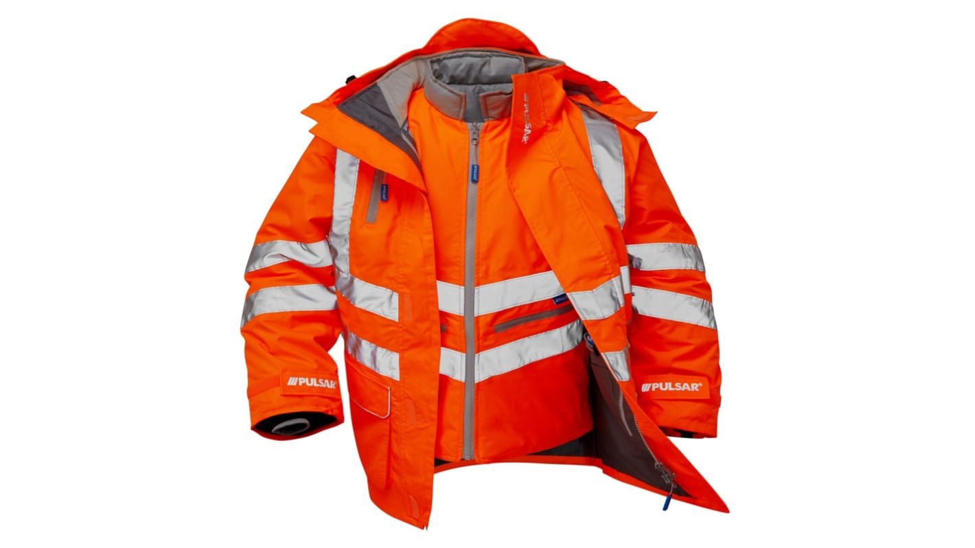 Gilet grand froid Orange Respirant, Imperméable Praybourne, taille L, Bande Velcro, Fermeture à glissière