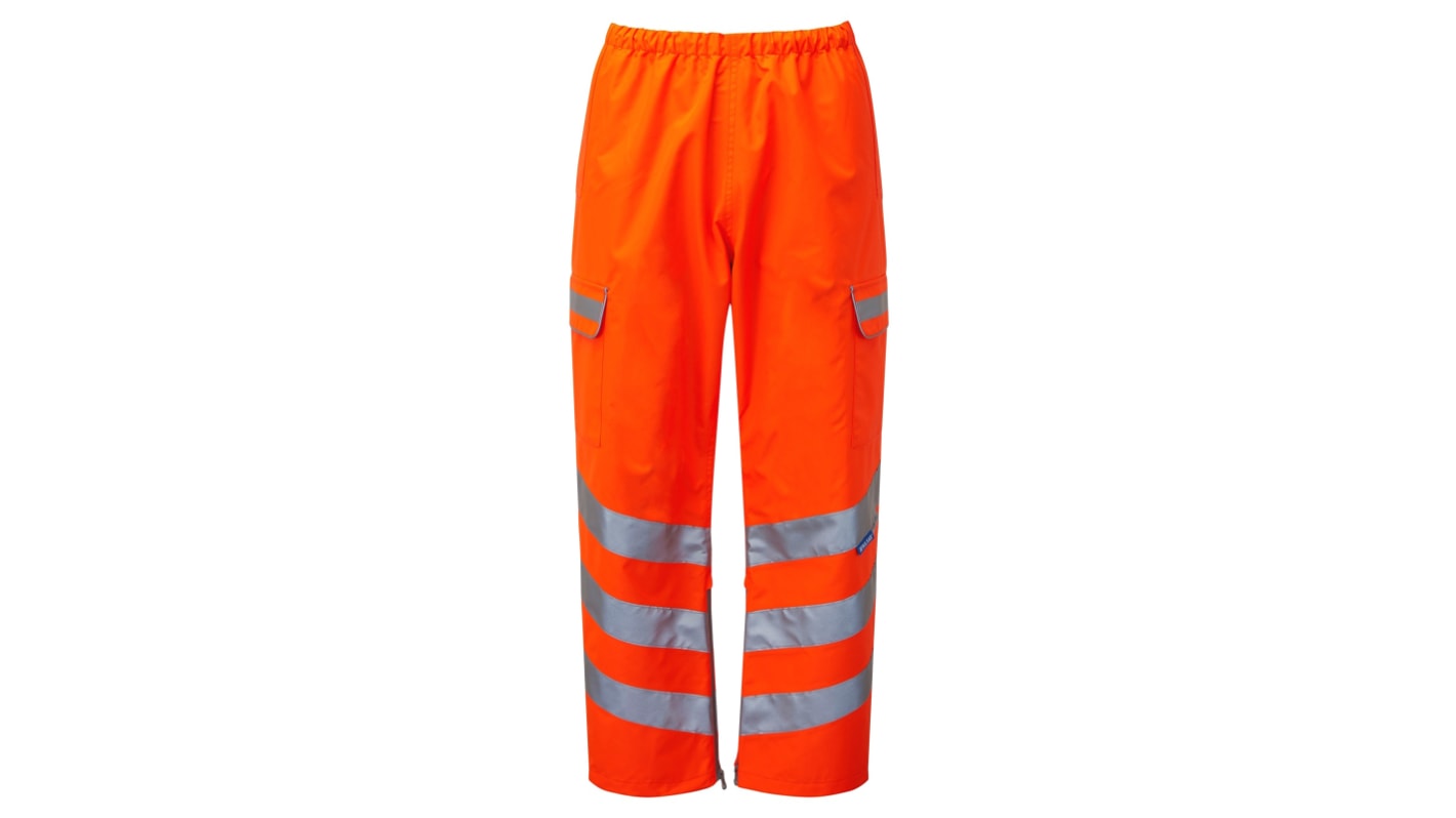 Praybourne PR503 Orange Breathable, Hi-Vis, Waterproof Hi Vis Trousers, 33 → 36in Waist Size