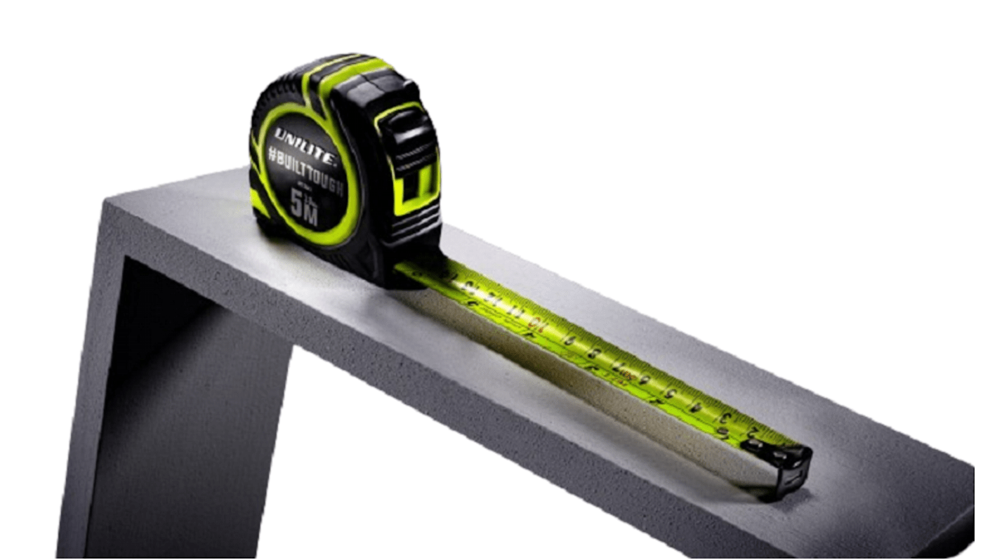 Cinta métrica Unilite MT5 de 5m, anchura 19 mm con sistemas imperial y métrico