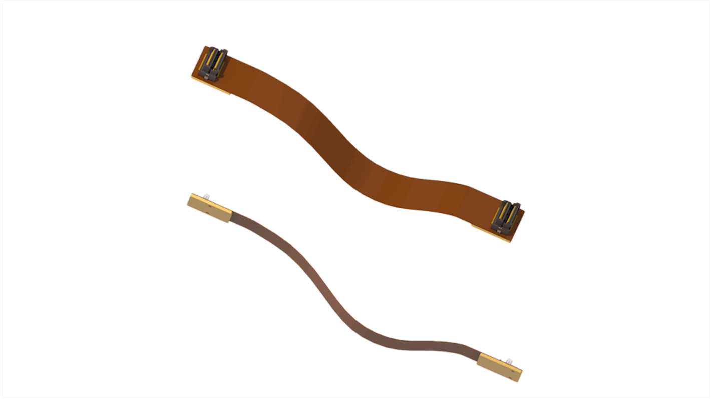 Amphenol Communications Solutions 10170897 Series Flat Ribbon Cable, 100mm Length, FPC to FPC