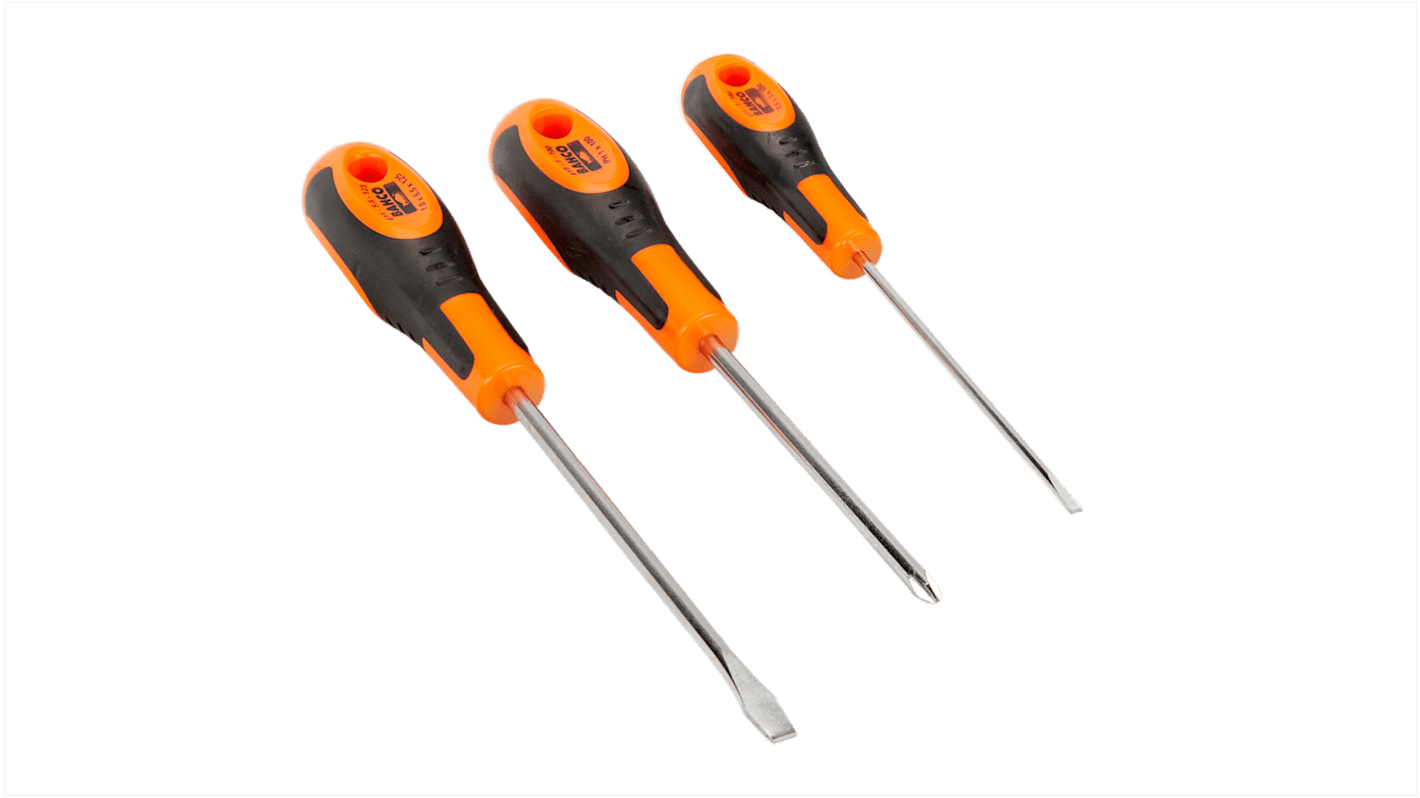 Bahco Slotted Insulated Screwdriver, 3-Piece