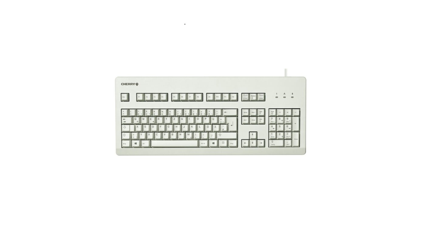 Teclado Cherry, , Con cable, Gris claro, USB, QWERTZ (alemán)