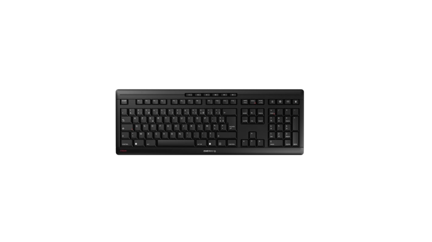 CHERRY CHERRY STREAM KEYBOARD Wireless USB, Wireless Keyboard, AZERTY (France), Black