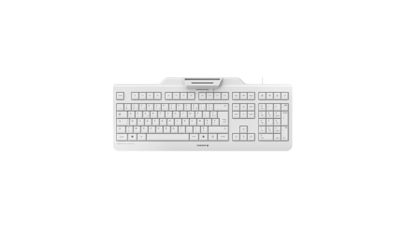 CHERRY CHERRY KC 1000 SC Wired USB Keyboard, AZERTY (France), Light Grey