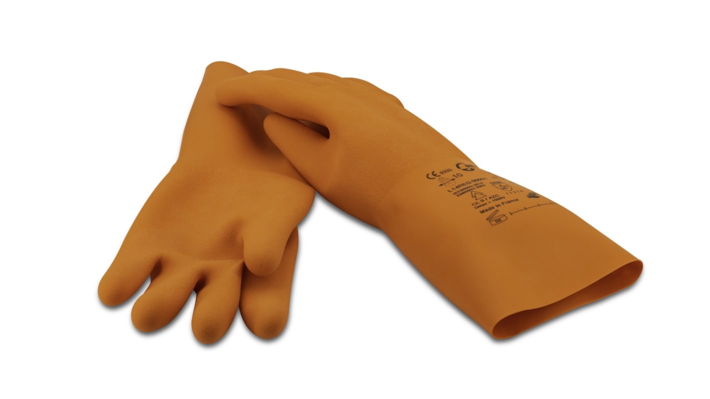 Penta TOUCH-E Orange Natural Rubber Electrical Protection Gloves, Size 9