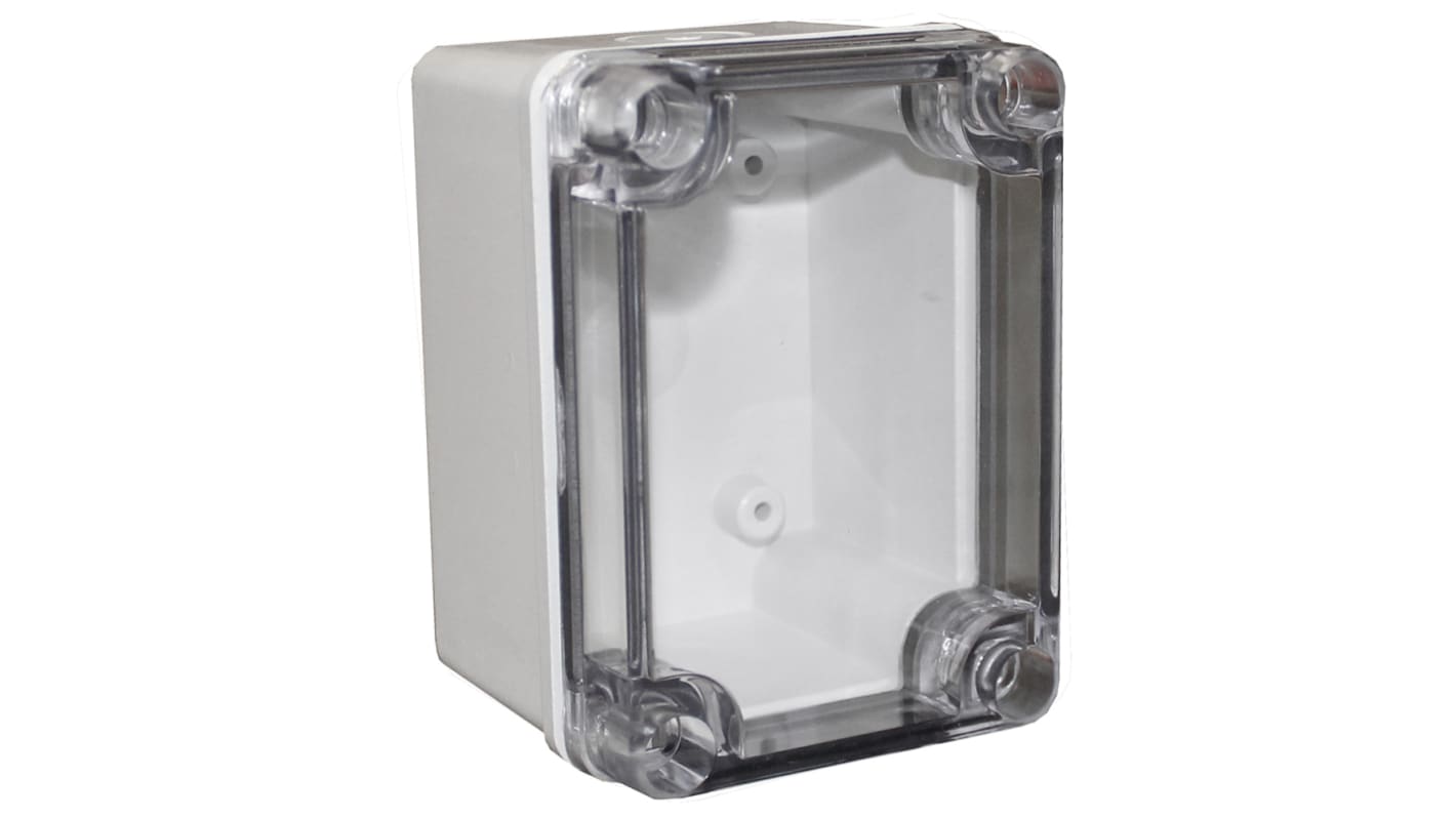 CAMDENBOSS X6 Series Series Grey Polycarbonate Enclosure, IP67, IK08, Transparent Lid, 110 x 80 x 70mm