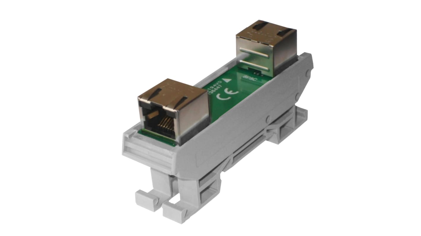 Módulo de interfaz, Conector hembra, 2 contactos, RJ45, Carril DIN, 500mA