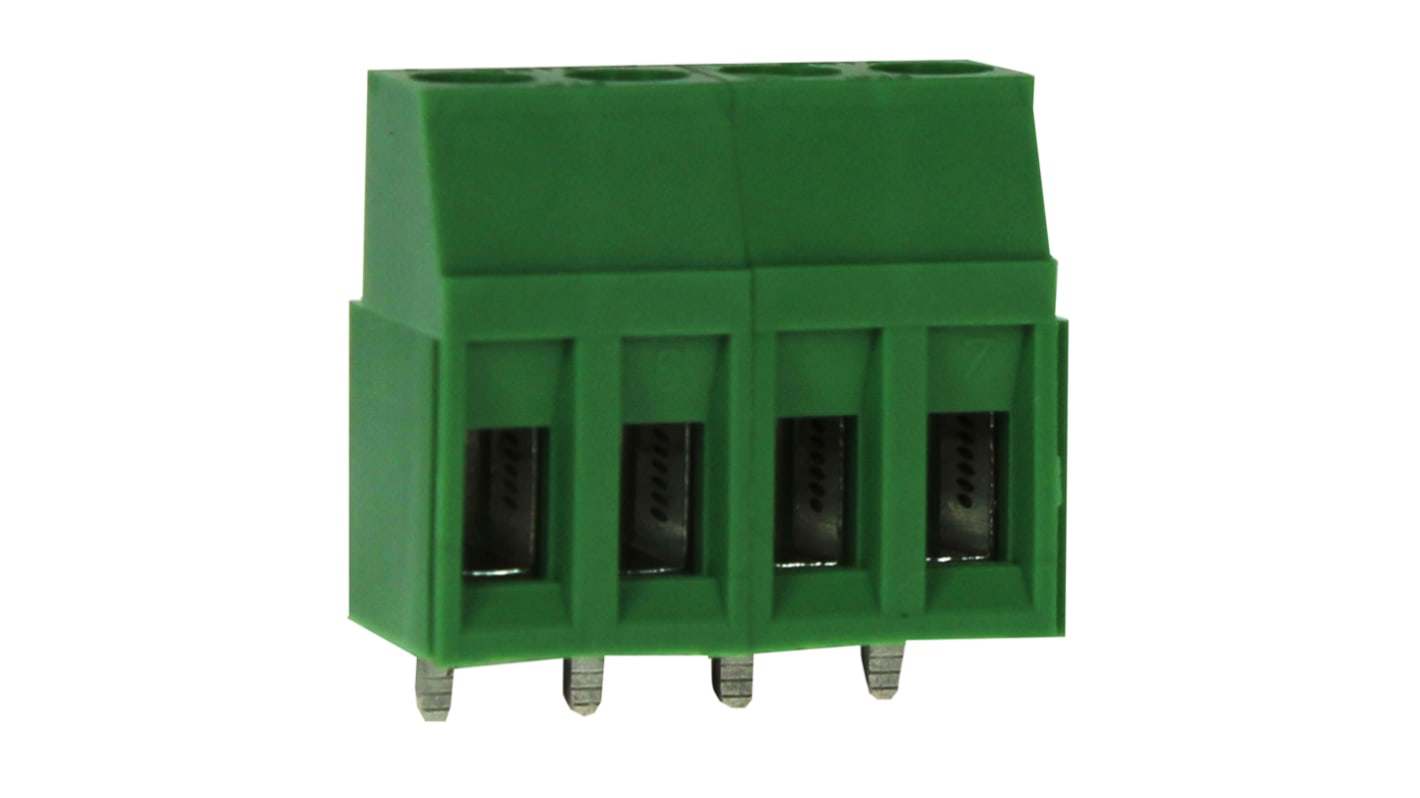 CAMDENBOSS CTB Series PCB Terminal Block, 4-Contact, 5mm Pitch, Through Hole Mount, 1-Row, Through Hole Termination