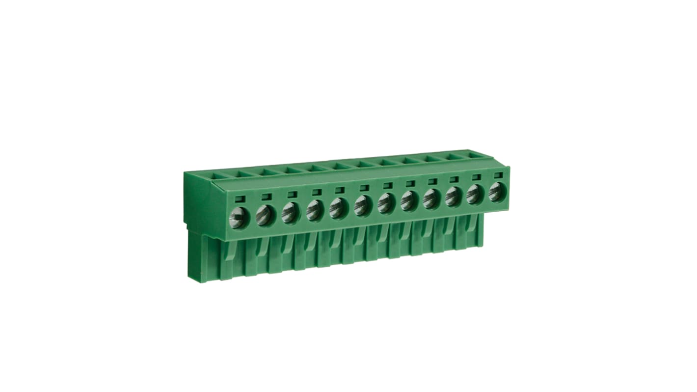 CAMDENBOSS 5mm Pitch 12 Way Right Angle Pluggable Terminal Block, Plug, Through Hole, Screw Termination