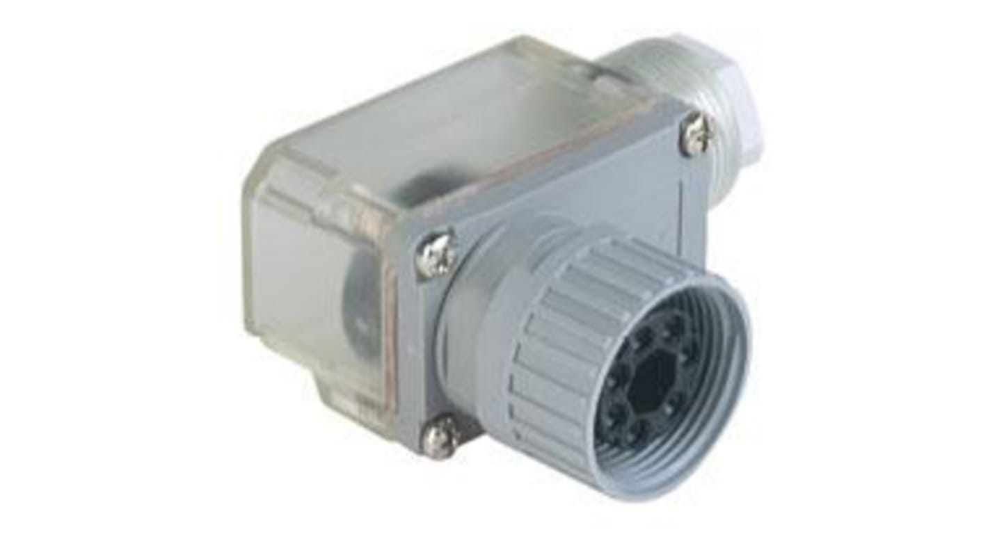 Conector En Ángulo Hembra Hirschmann serie N6R de 7 vías, 10A, 250 V AC / DC, DIN EN 175201-804, IP65