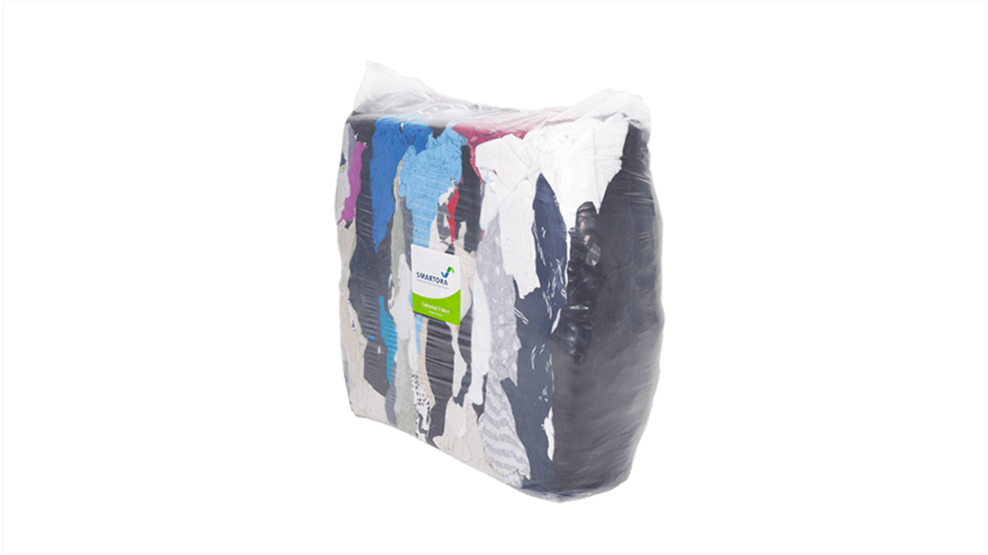 Davis & Moore T-Shirt Rags 10Kg Multi Colour Cotton Wipes for General Purpose, Dry Use, Bag, Repeat Use