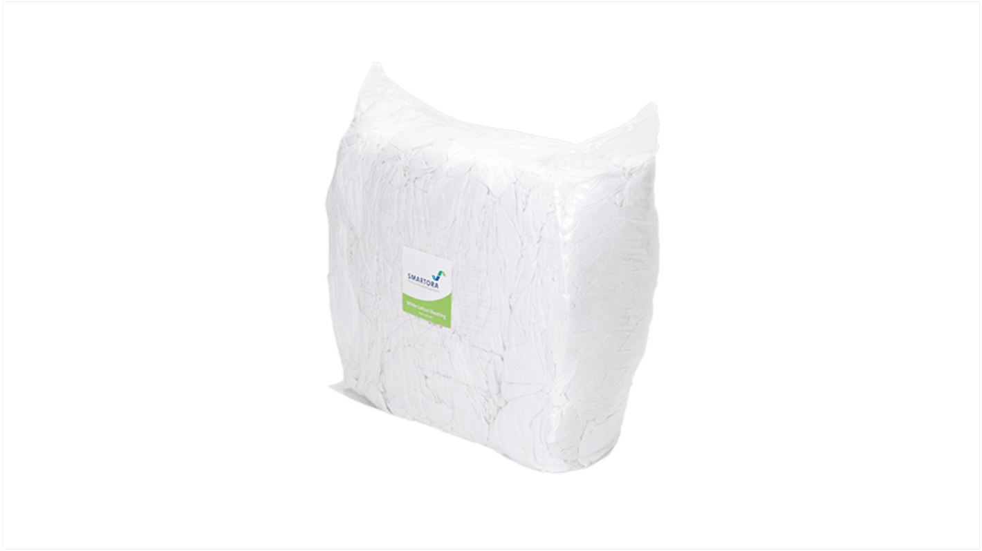 Davis & Moore Premium Sheeting Rags 10K White Cotton Wipes for General Purpose, Dry Use, Bag, Repeat Use