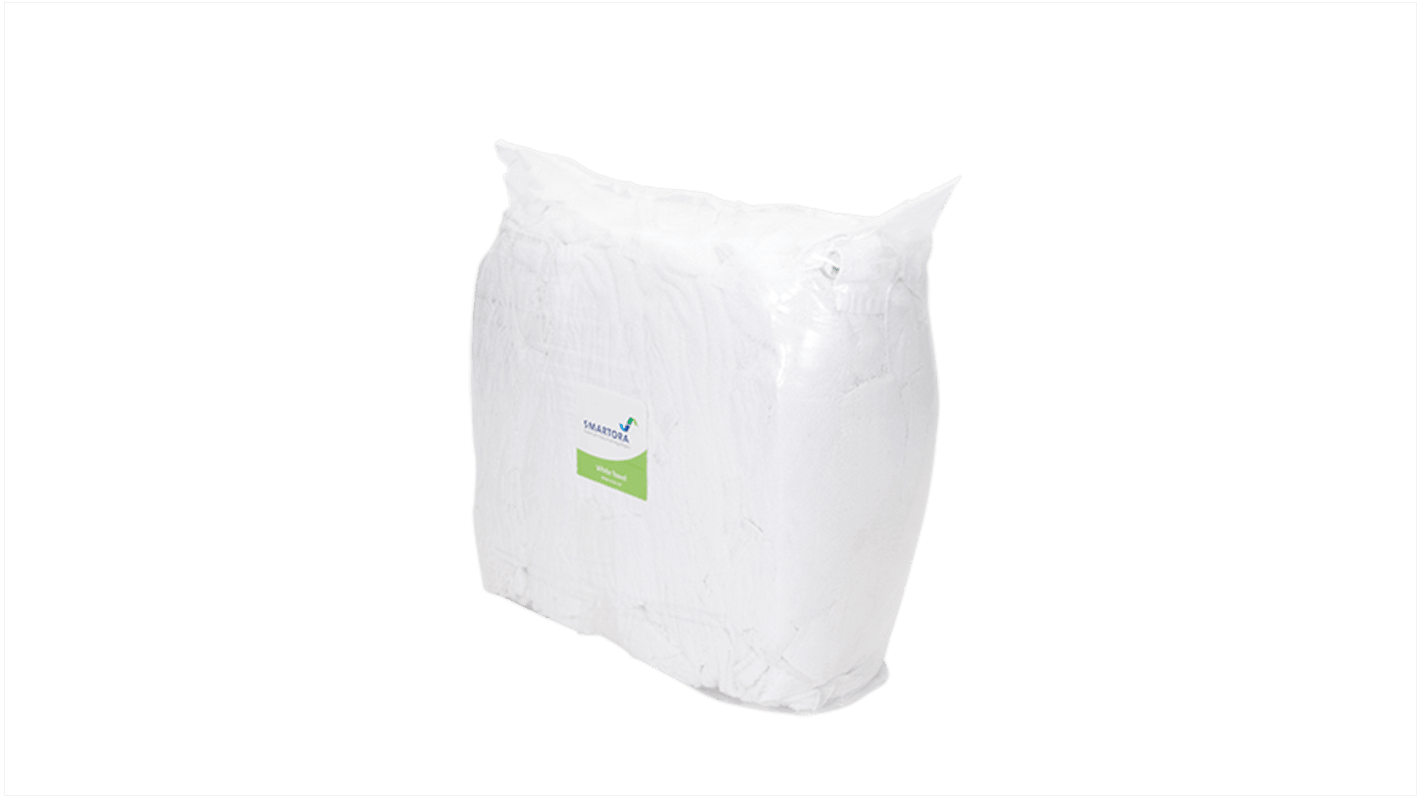 Davis & Moore Premium Towelling Rags 8Kg White Wipes for General Purpose, Dry Use, Bag, Repeat Use