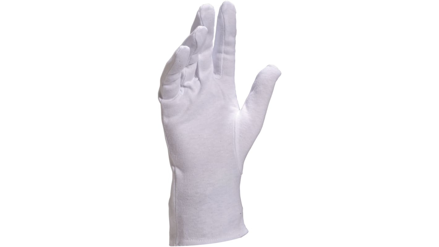 Delta Plus COB40 White Cotton Mechanical Protection Work Gloves, Size 8
