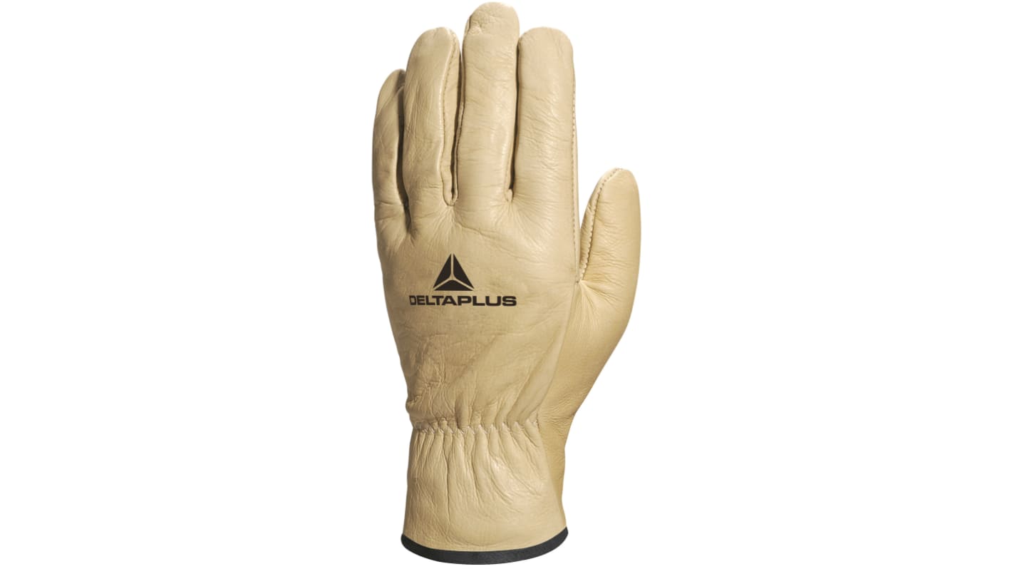 Delta Plus FB149 Beige Leather Abrasion Resistant, Cut Resistant, Tear Resistant Work Gloves, Size 10, XL