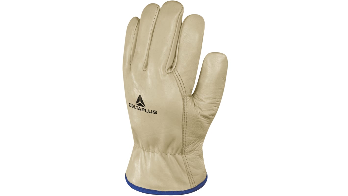 Delta Plus FBF50 Beige Leather Thermal Work Gloves, Size 10