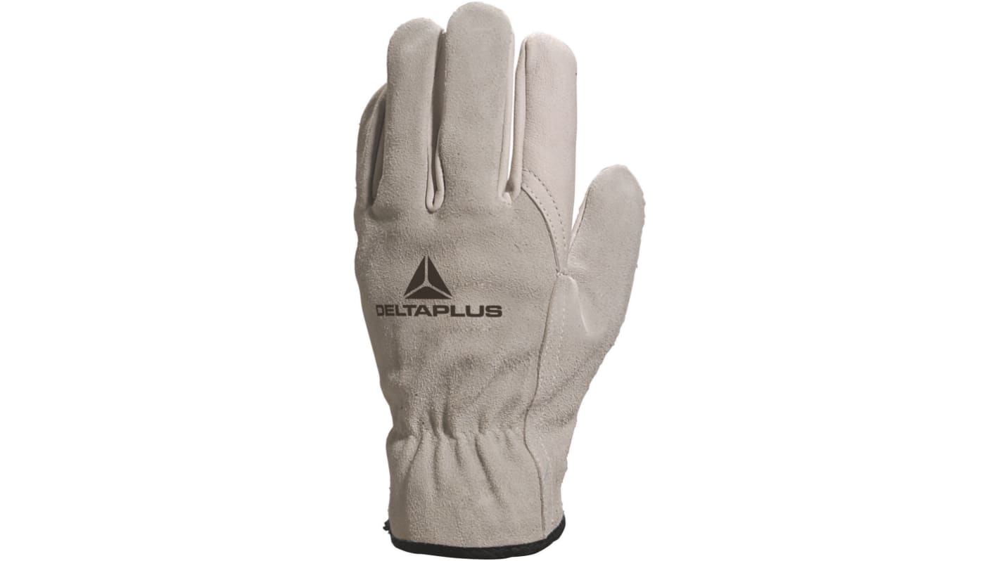 Guantes de trabajo de Piel Gris Delta Plus serie FCN29, talla 8, Resistentes a la abrasión, Resistentes al corte,