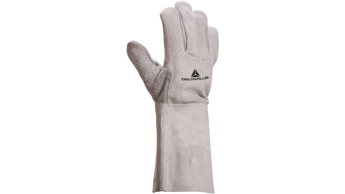 Delta Plus TC716 Grey Leather Welding Work Gloves, Size 10