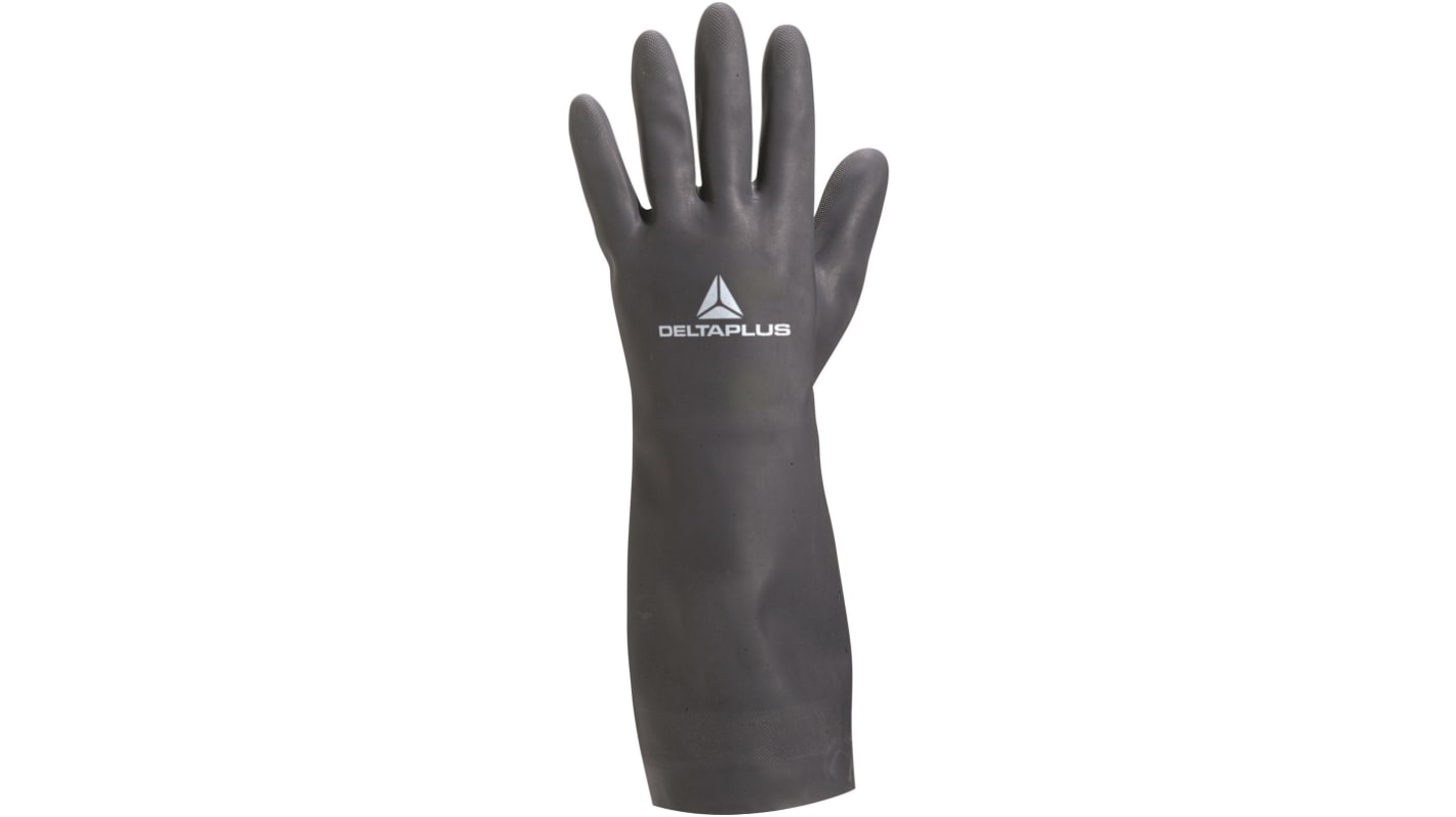 Delta Plus TOUTRAVO VE510 Black Chemical Resistant Work Gloves, Size 6, Neoprene Coating