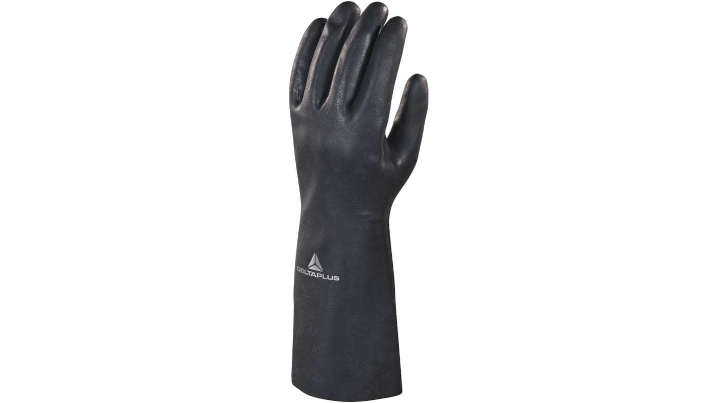 Delta Plus TOUTRAVO VE511 Black Chemical Resistant Work Gloves, Size 9, Large, Neoprene Coating