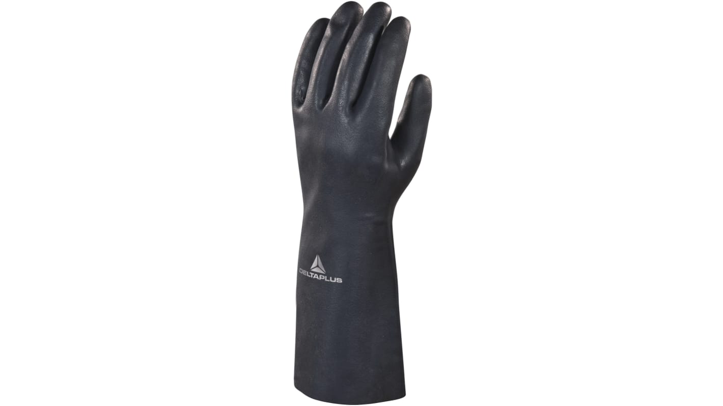 Delta Plus TOUTRAVO VE511 Black Chemical Resistant Work Gloves, Size 10, Neoprene Coating