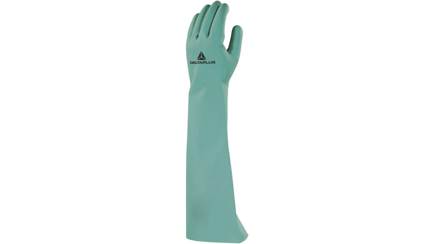 Guantes de trabajo Verde Delta Plus serie NITREX VE846, talla 8, con recubrimiento de Nitrilo, Resistente a sustancias