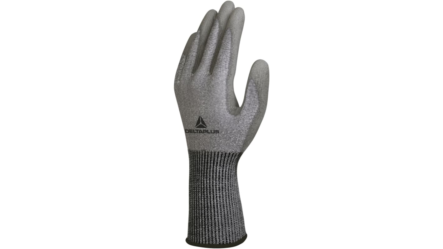 Guantes de trabajo de Fibra SUAVE anti-cortes Gris Delta Plus serie VENICUTB02, talla 7, con recubrimiento de