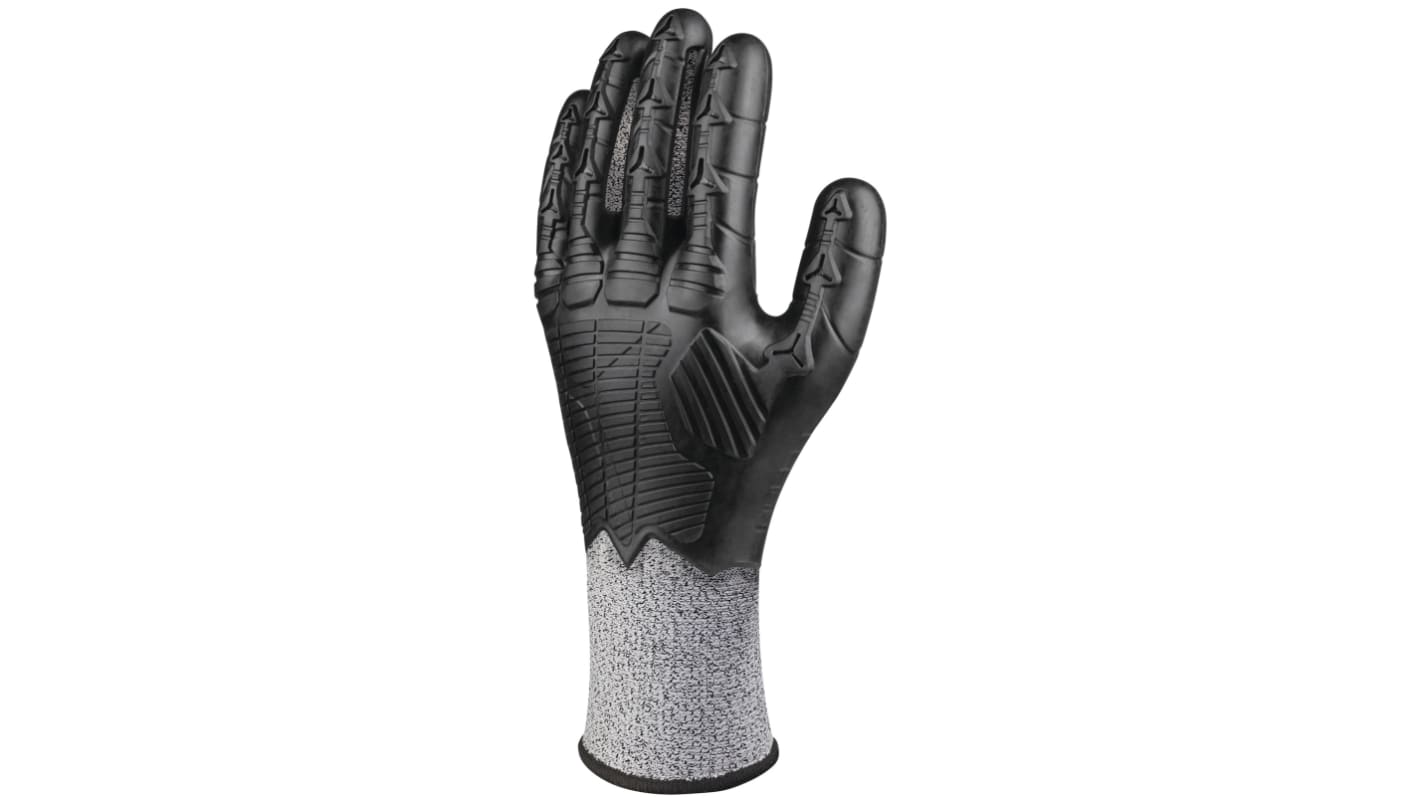 Guantes de trabajo de Fibra SUAVE anti-cortes Negro Delta Plus serie EOS FLEX CUT B VV921, talla 9, con recubrimiento