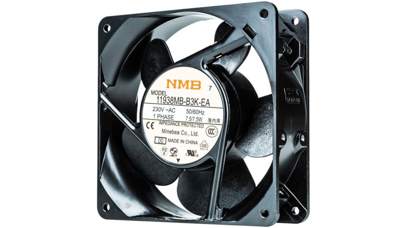 Ventilador Axial NMB de 119 x 119 x 38mm, 230 V ac, caudal 152m³/h