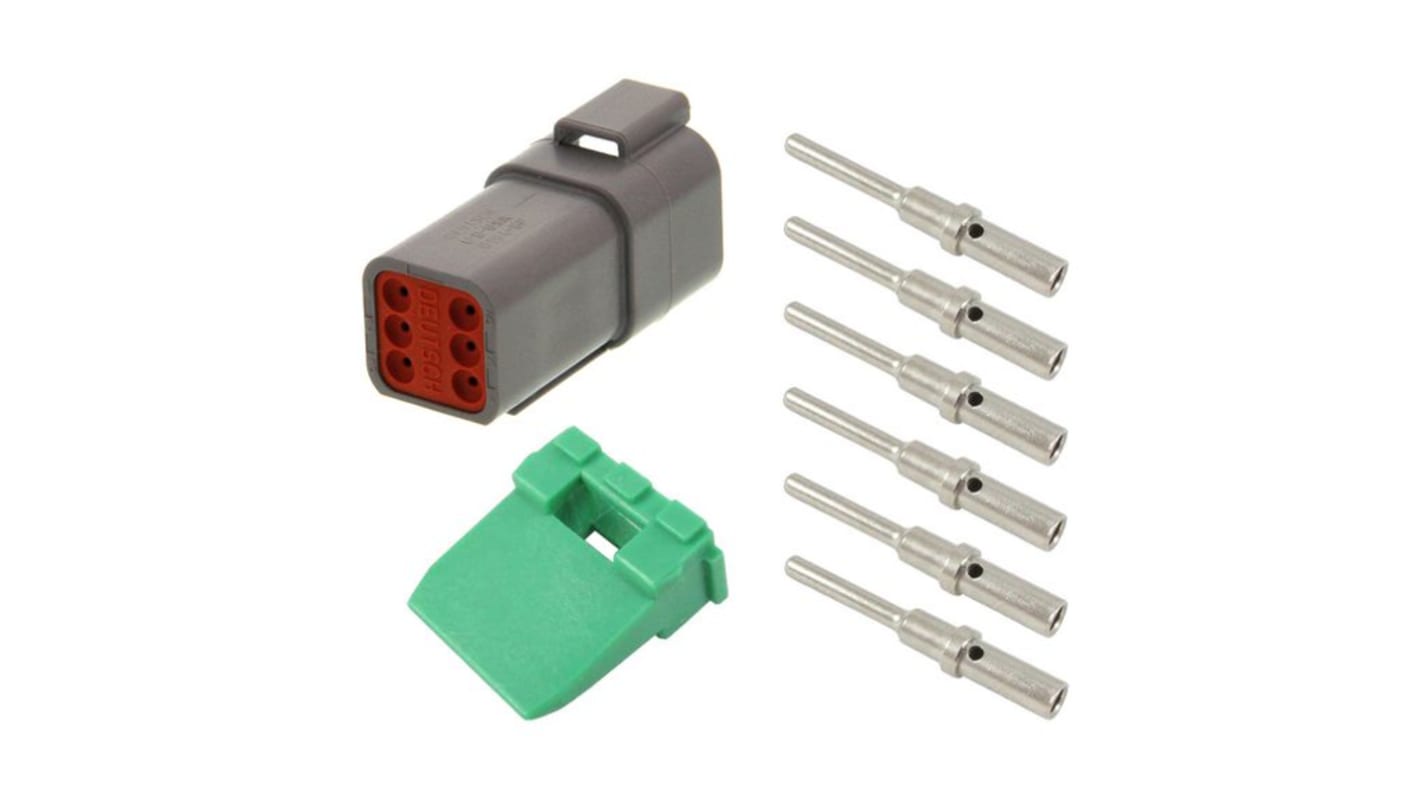 TE Connectivity DT  Automotive, Kfz-Steckverbinder, Stecker, LWL-Steckverbinder, 6-polig / 3-reihig, 13A