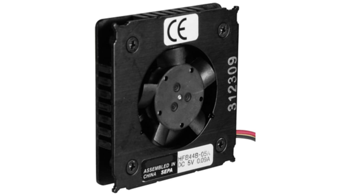 Sepa Axial Fan, 5 V dc, dc Operation, 60mA Max, 44 x 44 x 7.5mm