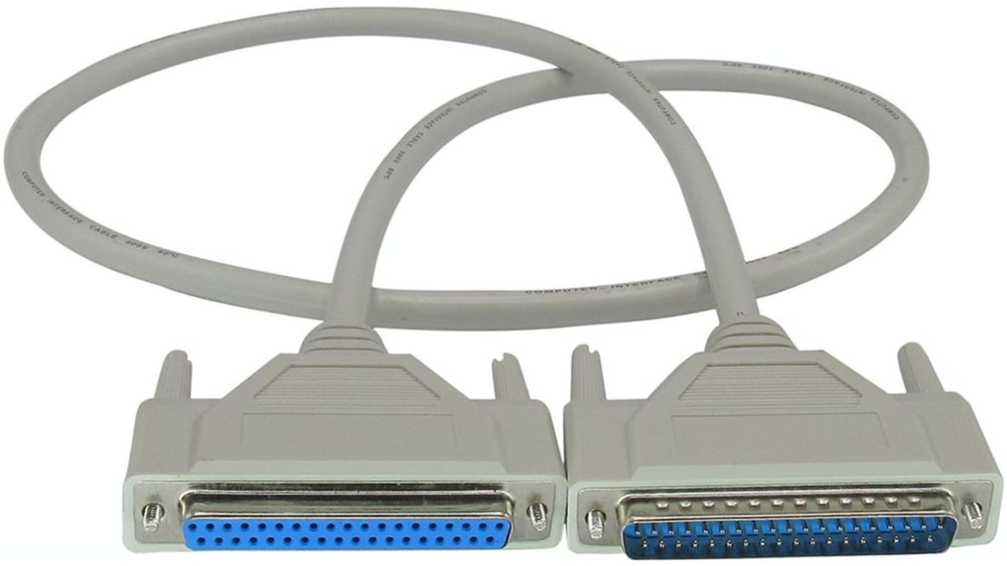 Cable serie 1-Avel, long. 1m, con. A: Sub-D de 37 contactos Macho, con. B: Sub-D de 37 contactos Hembra