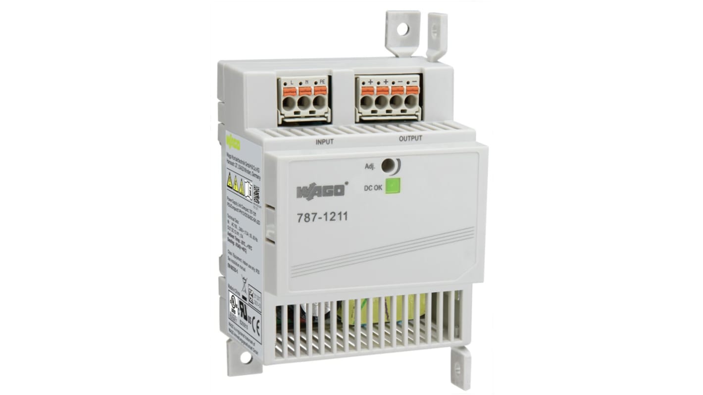 Wago Switching Power Supply, 787-1211, 12V dc, 8A, Dual Output, 125 → 375V Input Voltage