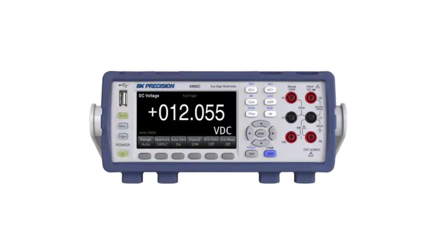 BK Precision 5492C Bench Digital Multimeter, True RMS, 10A ac Max, 10A dc Max, 750V ac Max - RS Calibrated