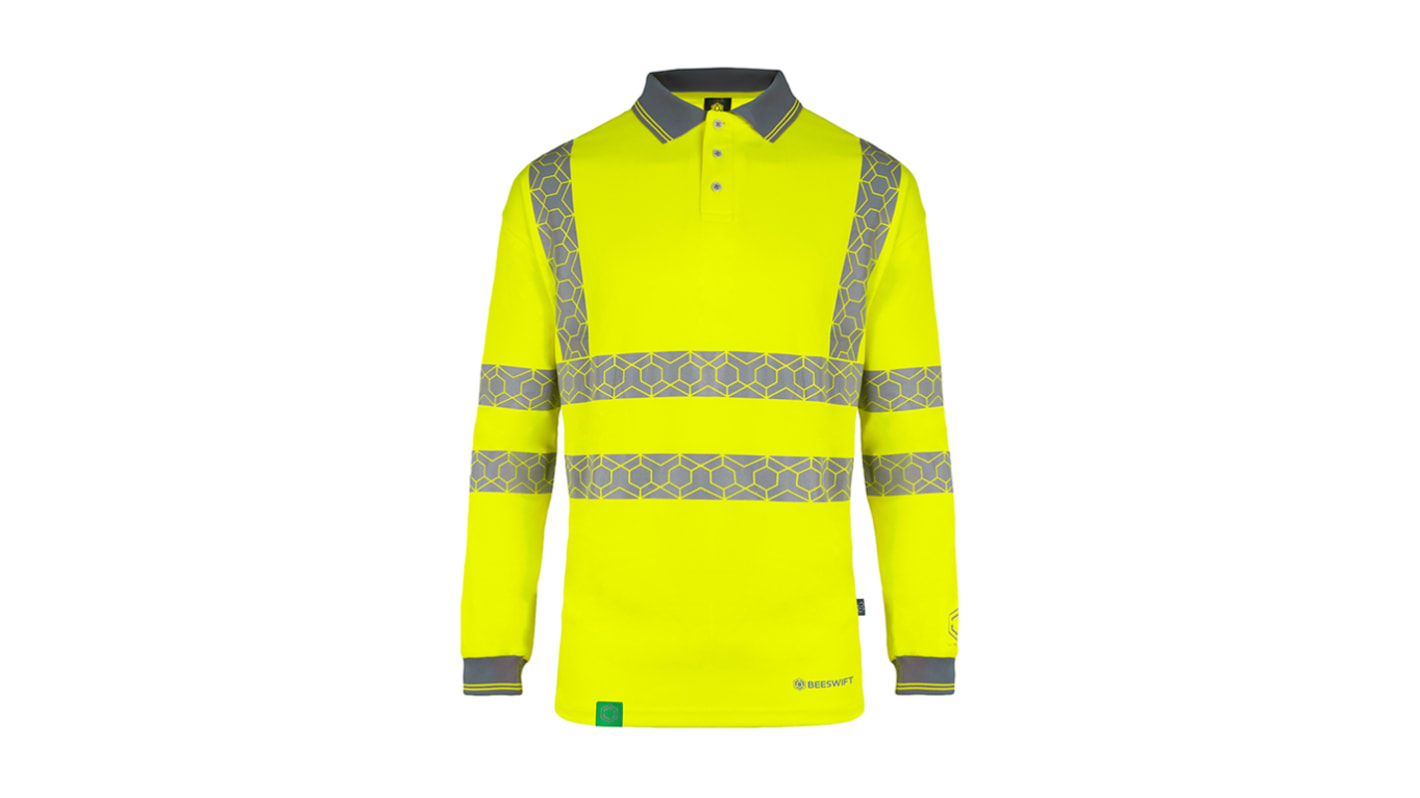 Polo alta visibilità Colore giallo a maniche lunghe Beeswift EWCPKLS, 3XL unisex