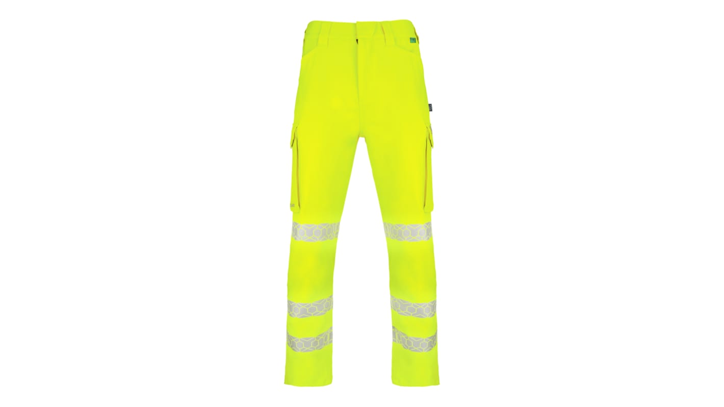 Pantalones de alta visibilidad Beeswift, talla 28plg, de color Amarillo, Cómodo, Flexible