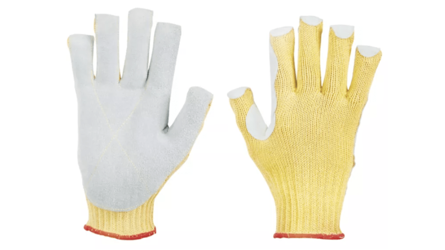 Guantes de trabajo de Cuero, Para-aramida Gris, Amarillo Honeywell Safety serie K-MEX L 995, Resistente al corte,