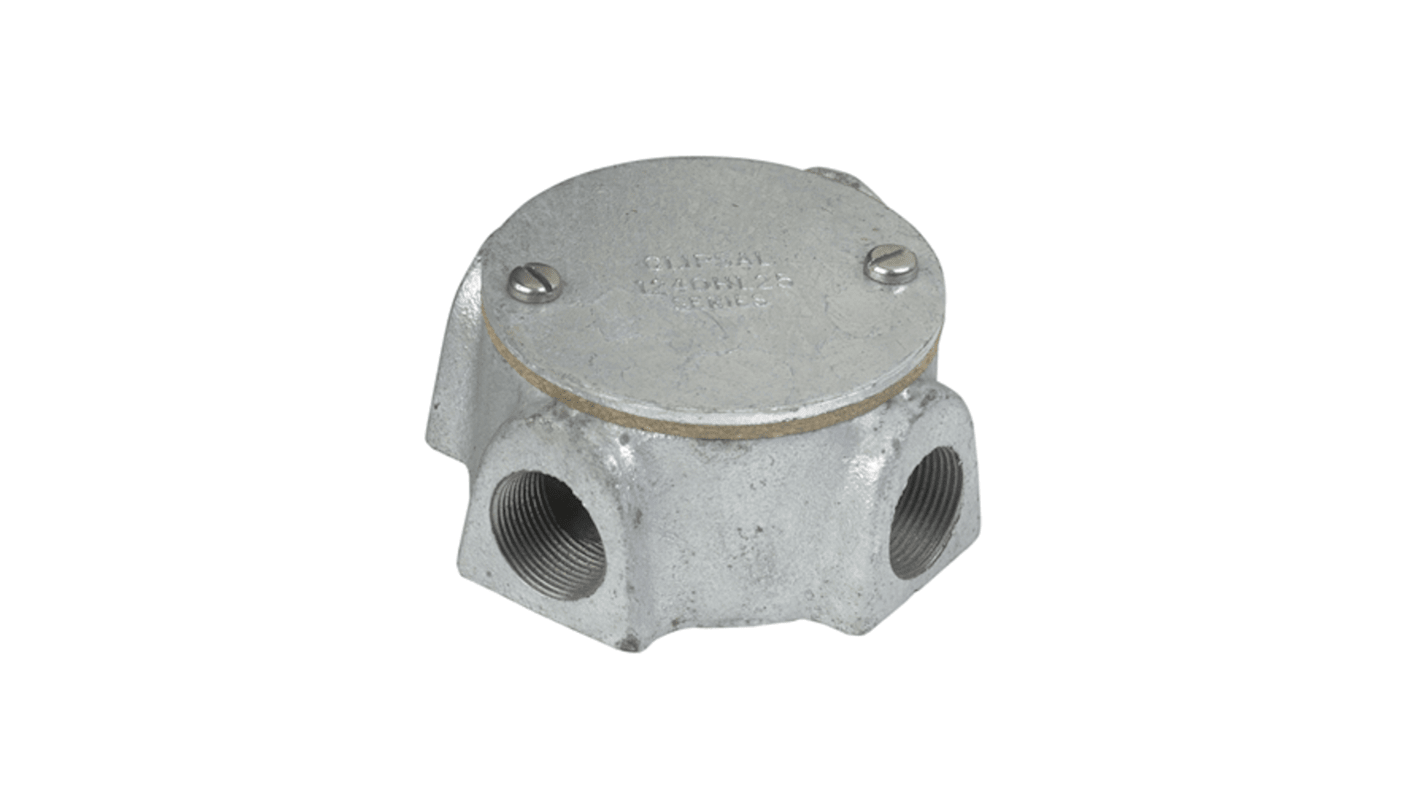 Clipsal Electrical Saturn Series Series Grey, Silver Cast Iron Junction Box, 3 Terminals