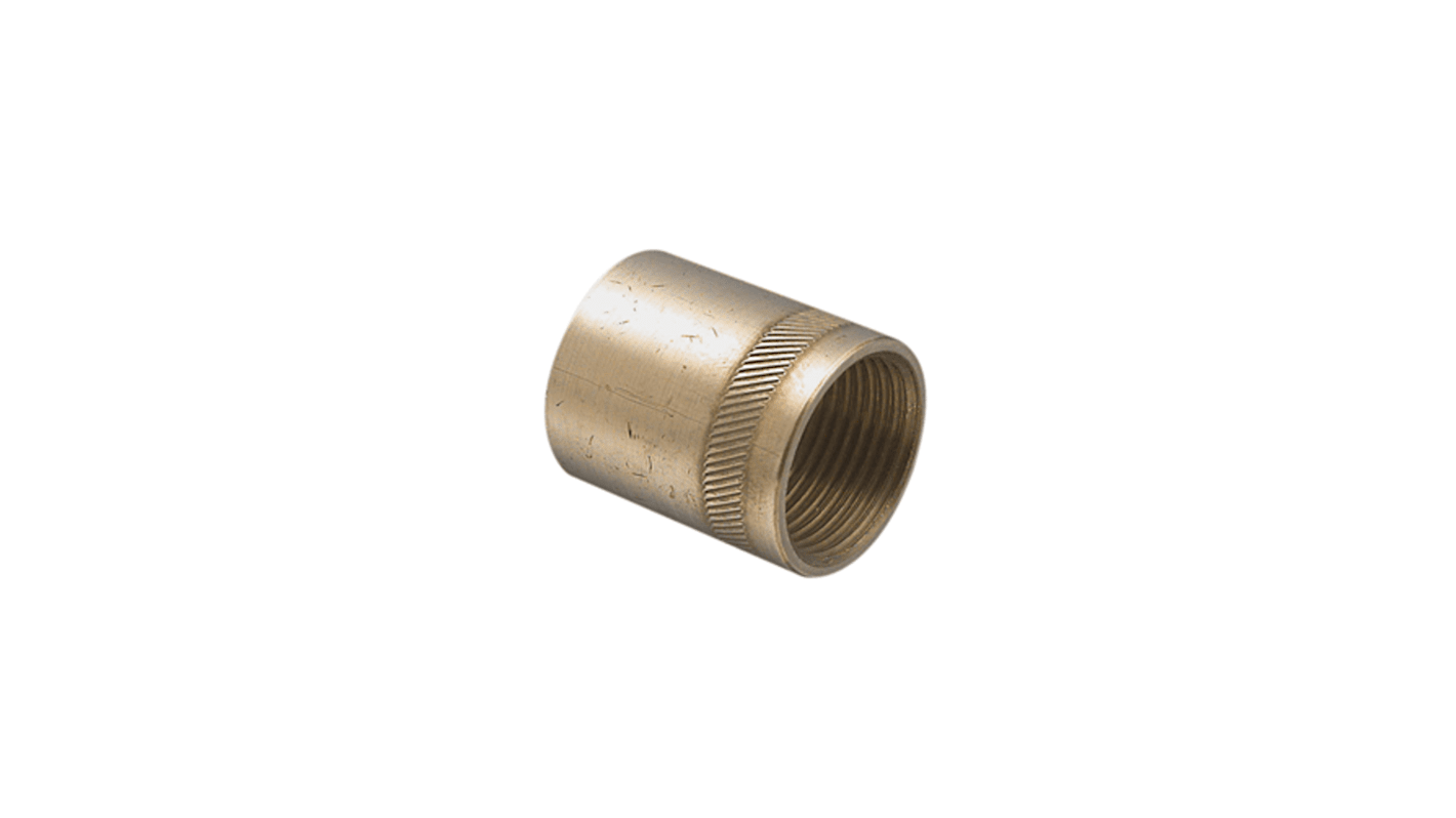 Clipsal Electrical Straight Coupler, Conduit Fitting, 20mm Nominal Size, 3/4in, Brass, Brass