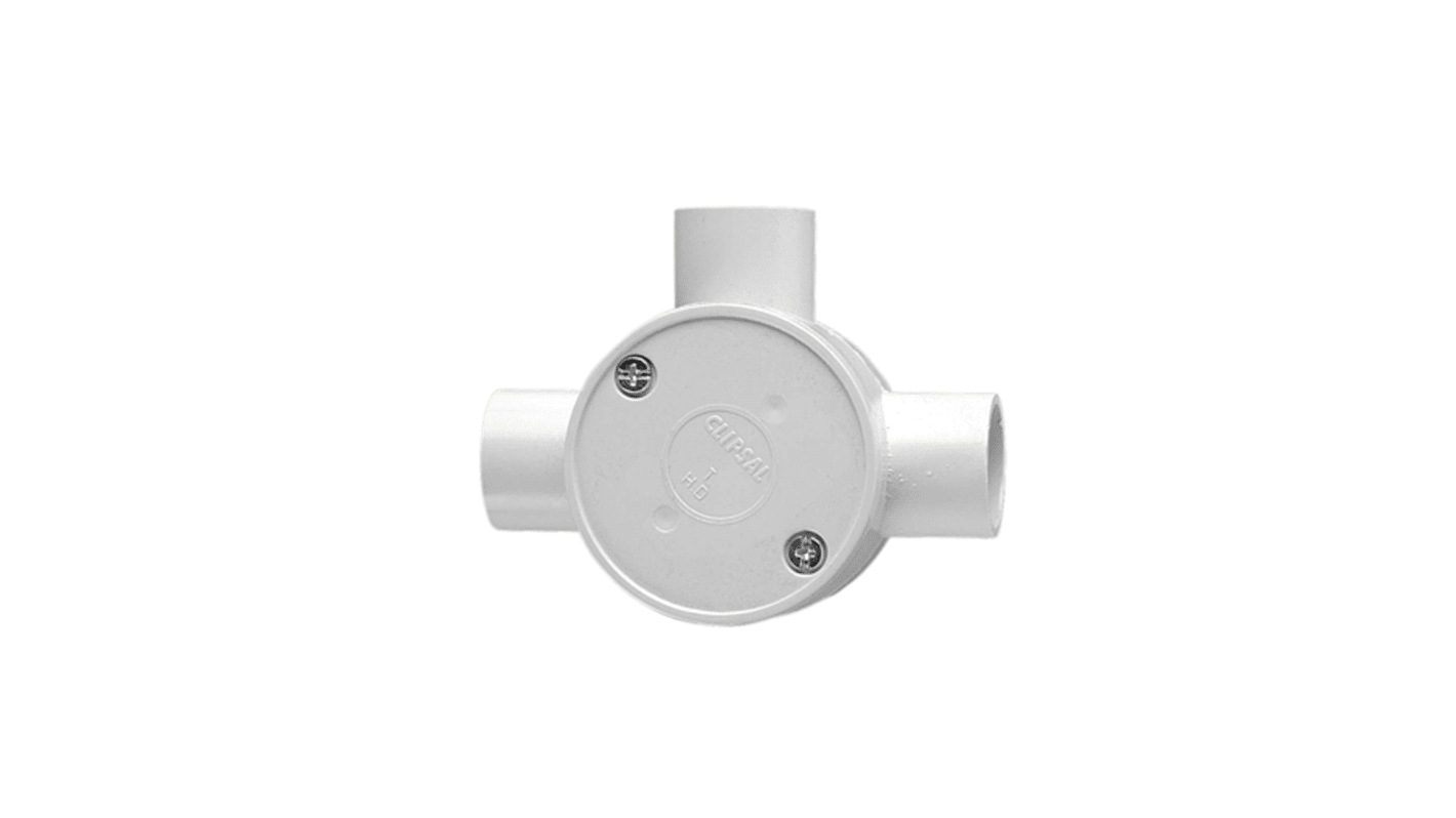 Clipsal Electrical Series 240 Series White PVC Junction Box, 3 Terminals