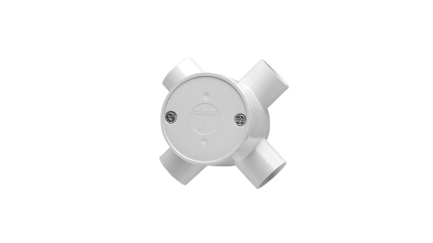 Clipsal Electrical Series 240 Series White PVC Junction Box, 4 Terminals