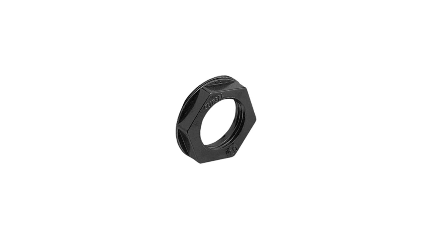 Clipsal Electrical Locknut, Conduit Fitting, 25mm Nominal Size, 25mm, Nylon, Black