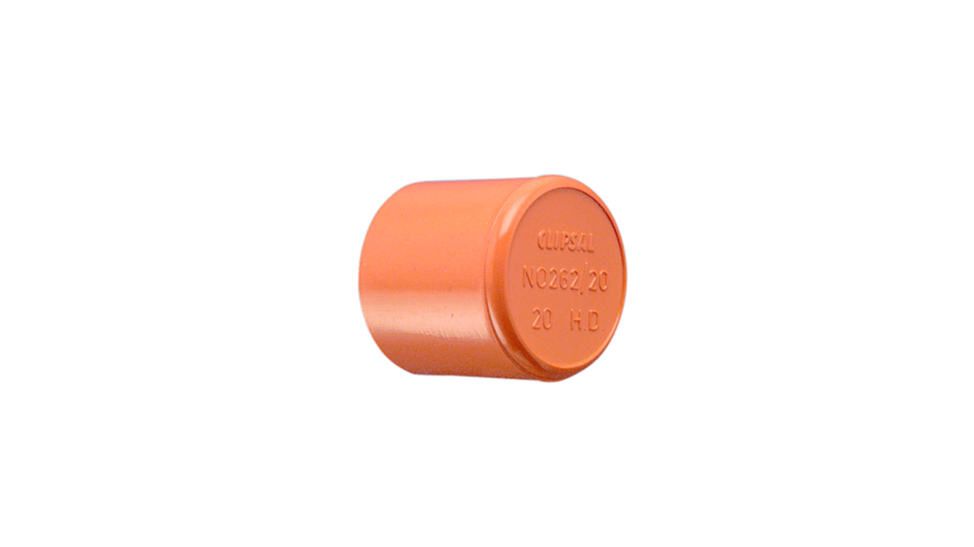 Clipsal Electrical End Cap, Conduit Fitting, 32mm Nominal Size, 32mm, PVC, Orange