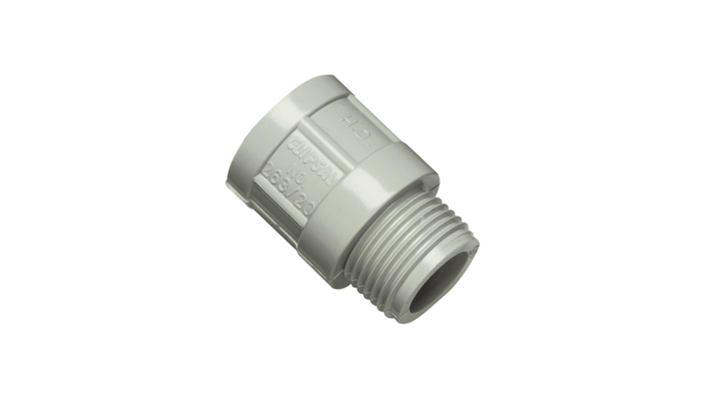 Clipsal Electrical Adapter, Conduit Fitting, 32mm Nominal Size, 32mm, PVC, Grey