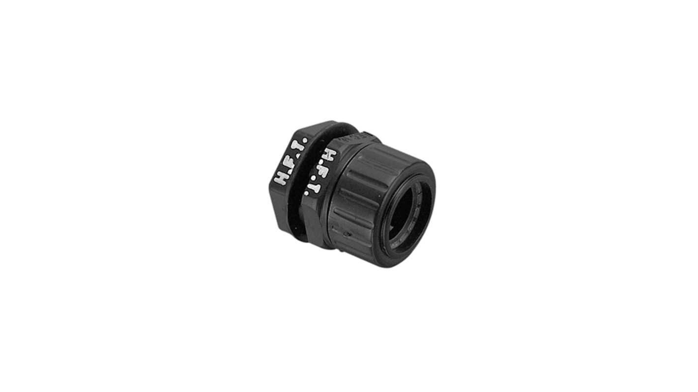 Clipsal Electrical Straight, Cable Gland, 25mm Nominal Size, M25mm, PVC, Black