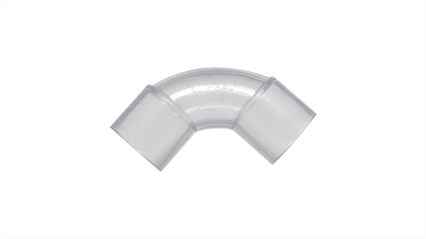 Clipsal Electrical Open Curved Elbow, Conduit Fitting, 20mm Nominal Size, 20mm, PVC, Clear