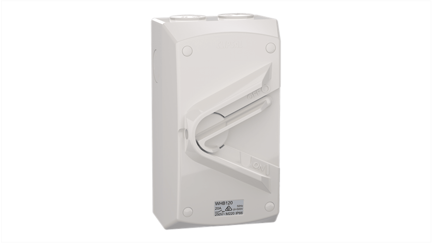 Clipsal Electrical Grey WHB Fan Isolator Switch, 250V, IP66