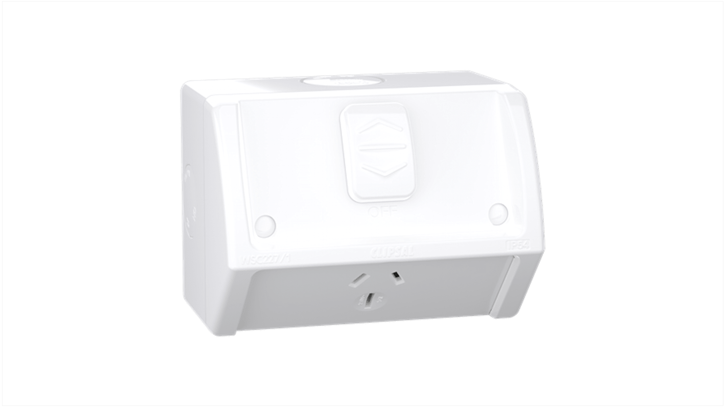 Clipsal Electrical White 1 Gang Plug Socket, 15A, Type I - ANZ/CN